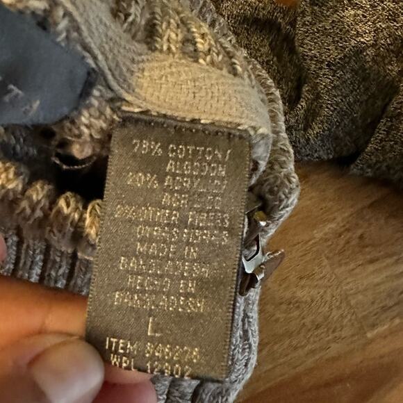 Oscar de la Renta Grey Cable Knit Sweater – Size L - Picture 3 of 8